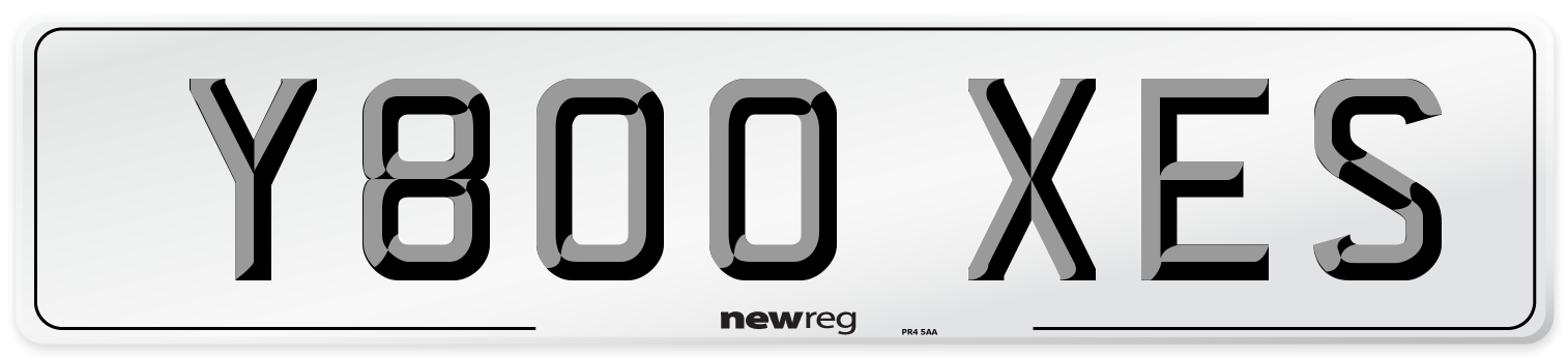 Y800 XES Number Plate from New Reg